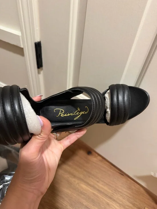 Privileged NEW 6 black platform festival gladiator knee high boots heels booties - Picture 2 of 4